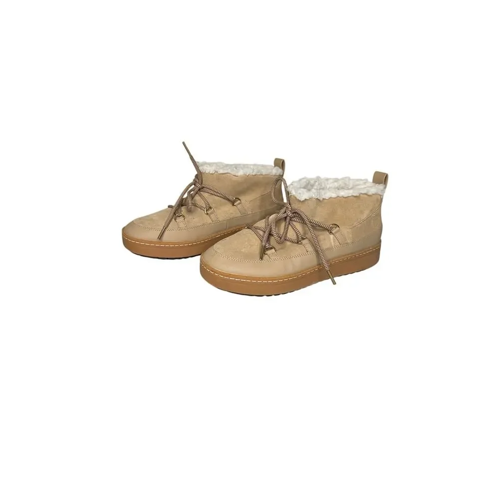 Cole Haan Grandseries Tan Suede Snow Boots Faux Shearling Cloudfeel Women Size 8